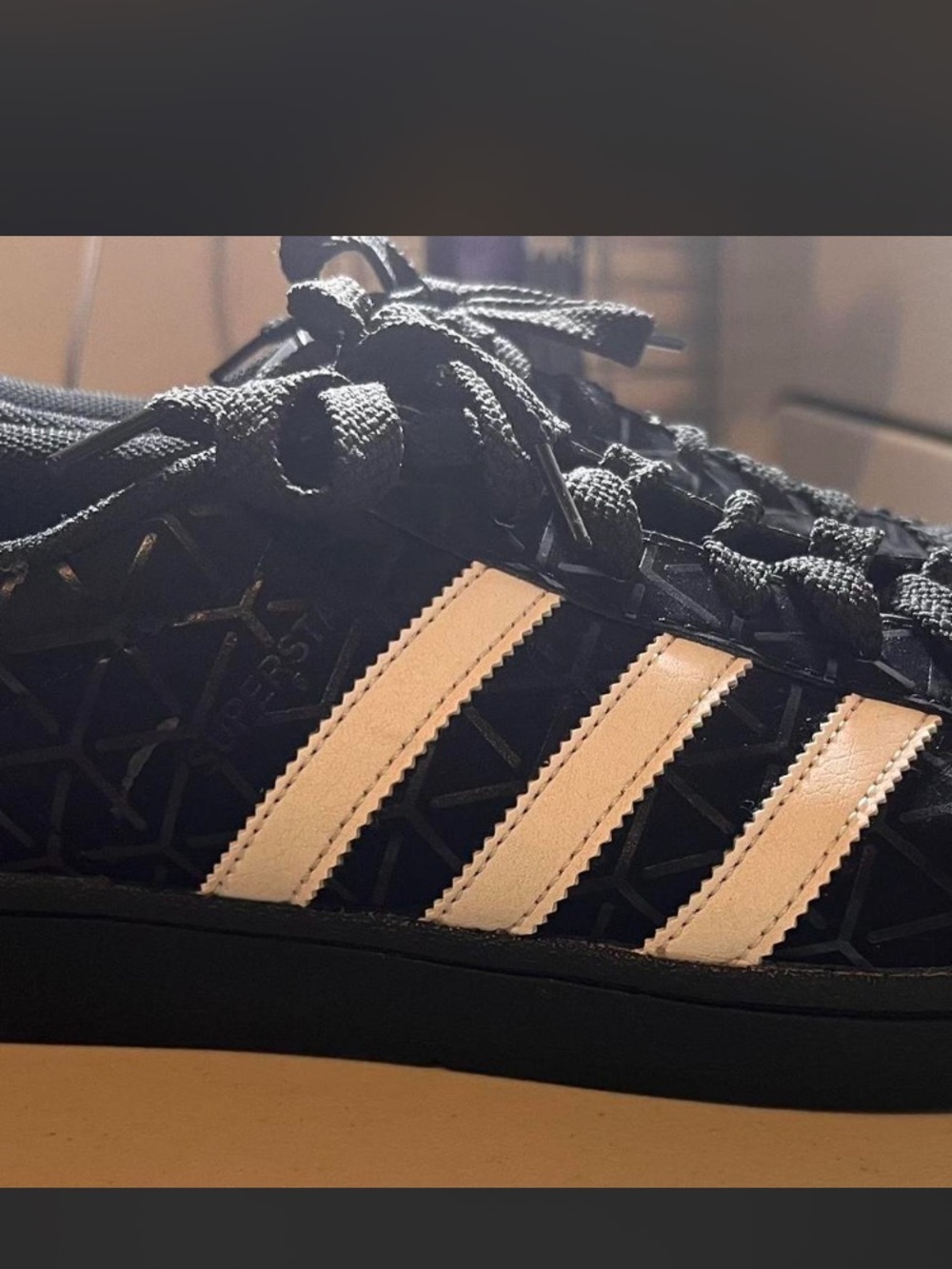 Adidas Superstar black with white stripes “Triaxial“ size 11 men